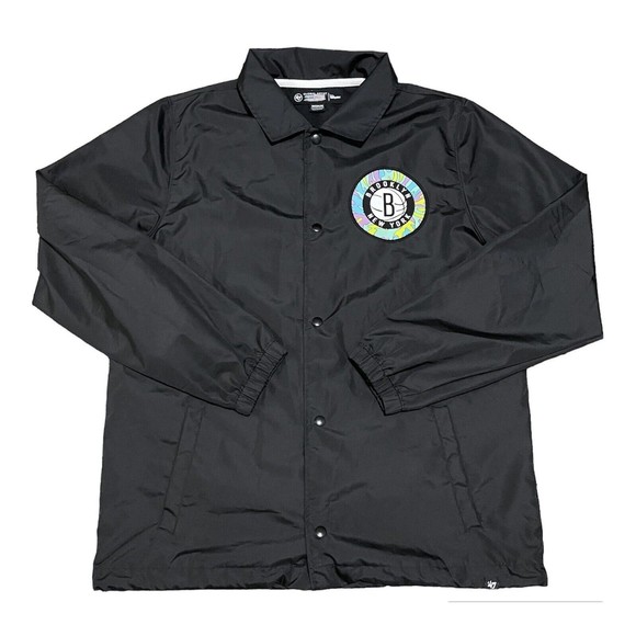 47 Brand X Popaganda Brooklyn Nets Global Artist Project Black Shibe Jacket Sz M - Picture 1 of 7